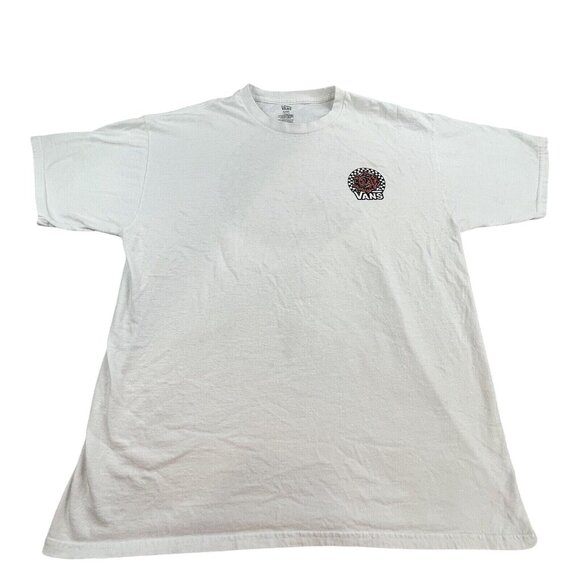 Vans Off The Wall Shirt Mens XL White Red Roses Hit Skateboard Punk Grunge Y2K - Picture 2 of 7